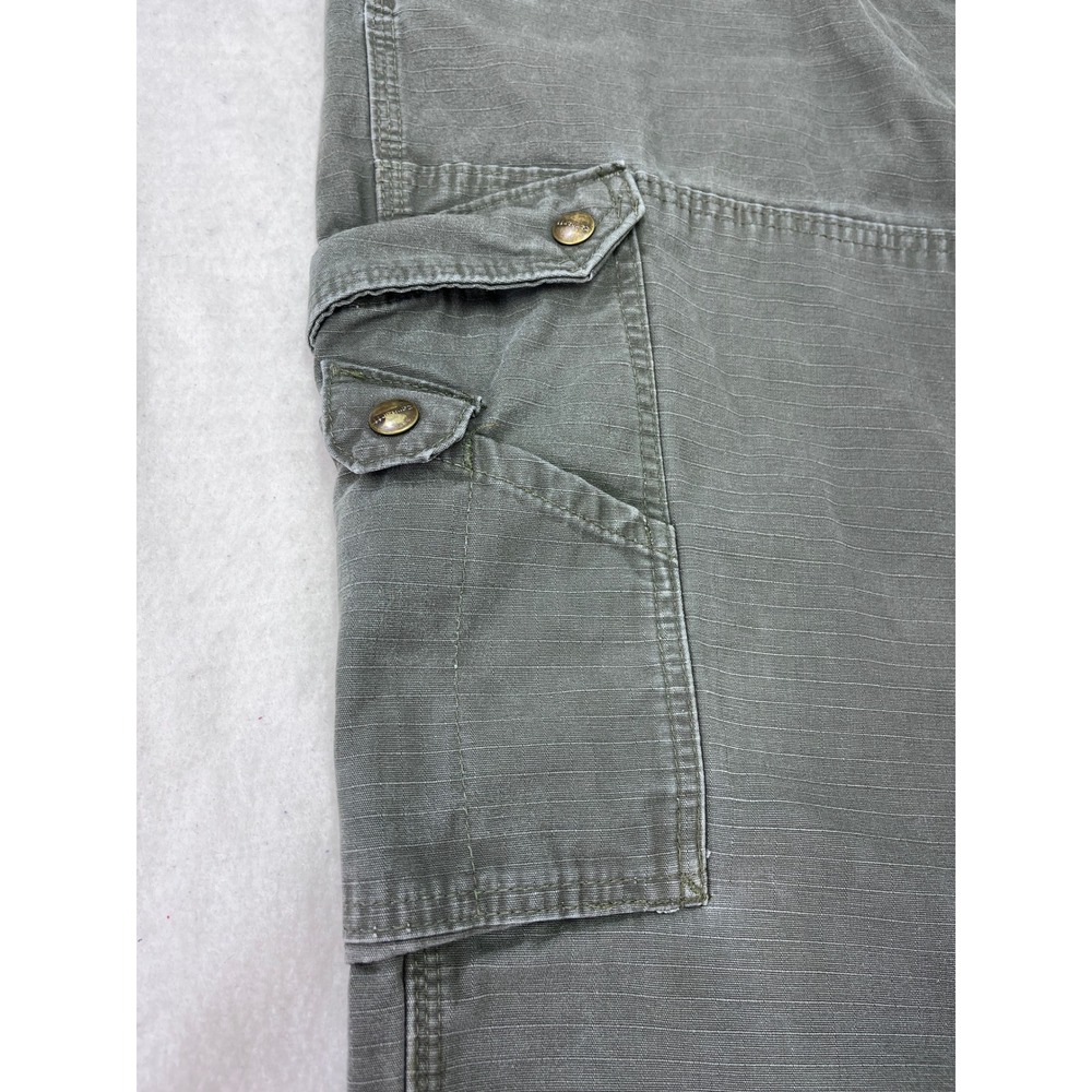Carhartt Relaxed Fit Work Pants Canvas Cargo Pockets Olive Green Men 38x32 Heavy - Picture 9 of 12